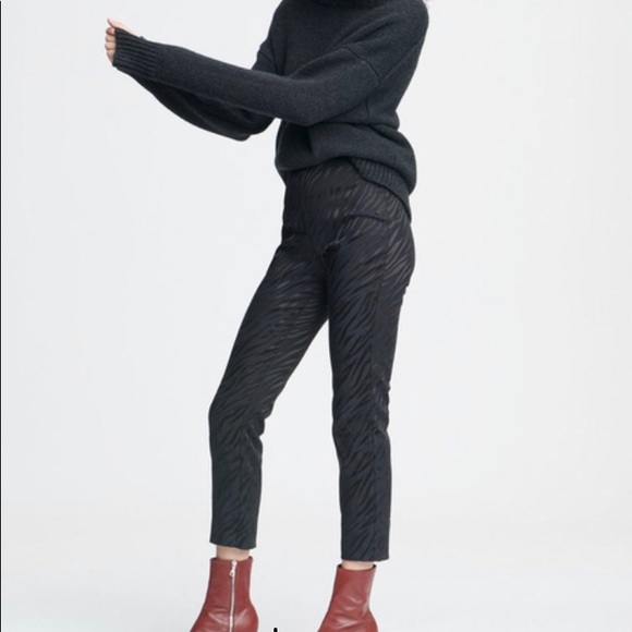 Rag & Bone Black Simone Zebra Print Pant, Size 0 - Picture 2 of 12